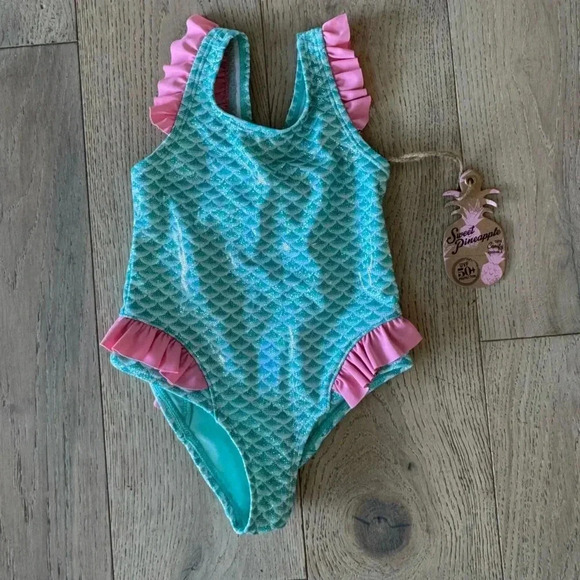 Sweet Pineapple Mermaid One Piece Swimsuit Size 18months - Picture 1 of 4